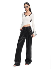 Matte Mid-Rise Leather Pants - CHINASQUAD