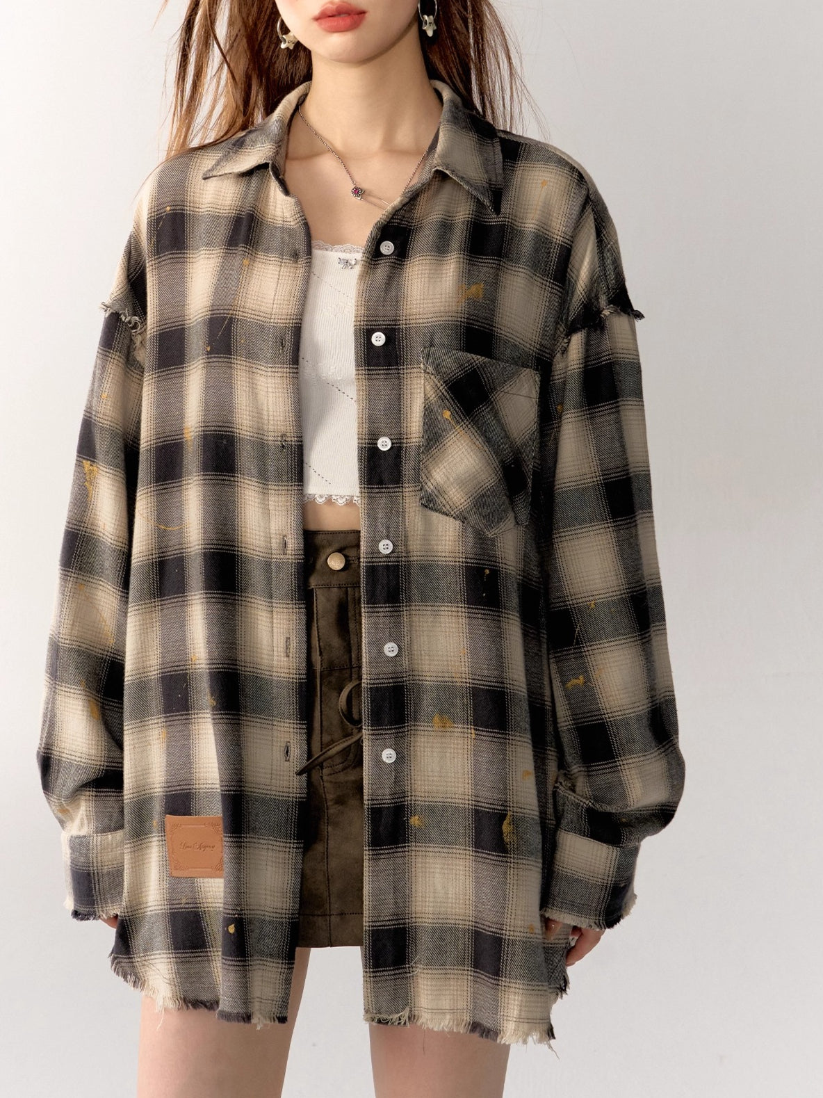 Black &amp; Blue Vintage Plaid Shirt - CHINASQUAD
