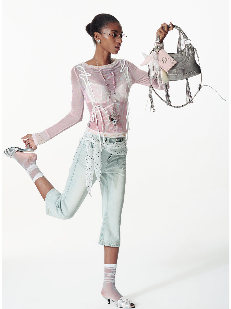 Lace Mesh Layered T-shirt
