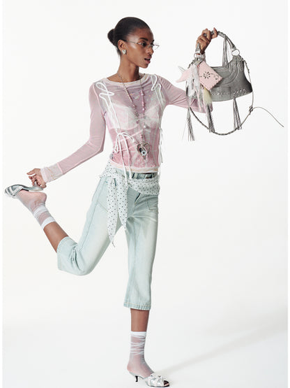 Lace Mesh Layered T-shirt
