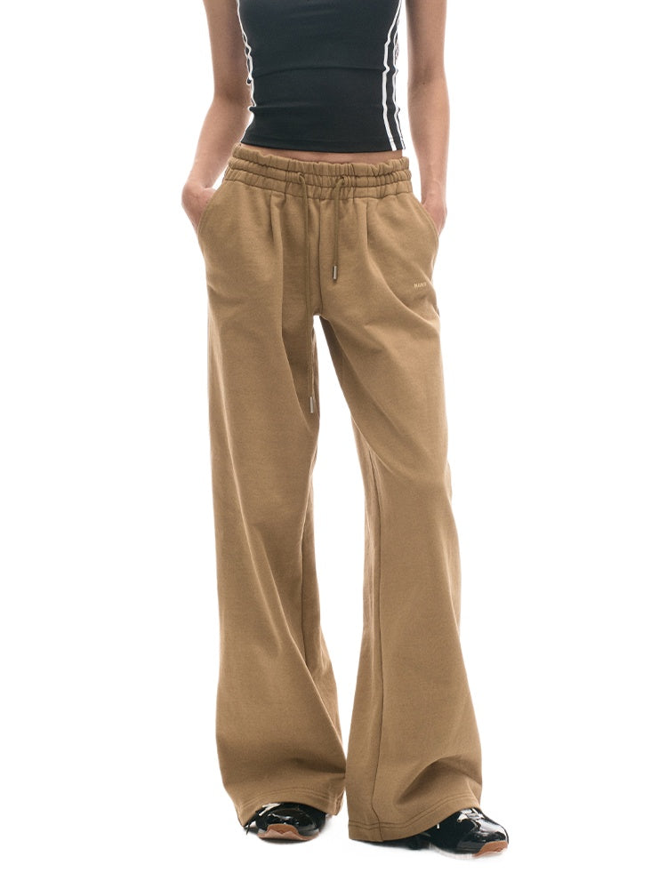 Retro Wide-Leg Elastic-Waist Pants