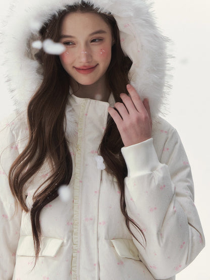 White Fur-Collar Duck Down Jacket