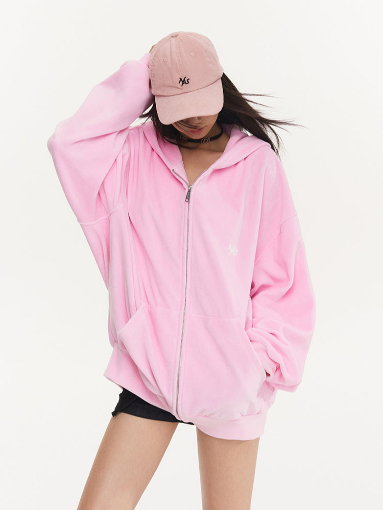 Super Pink Corduroy Wide-Brim Baseball Cap