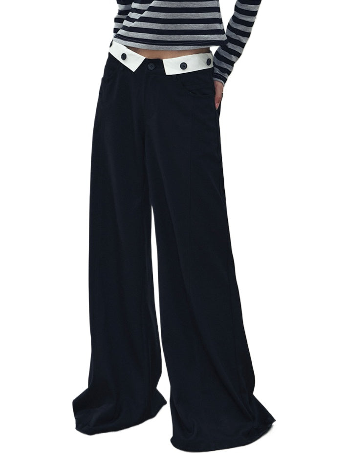 Low-Waist Wide-Leg Trousers