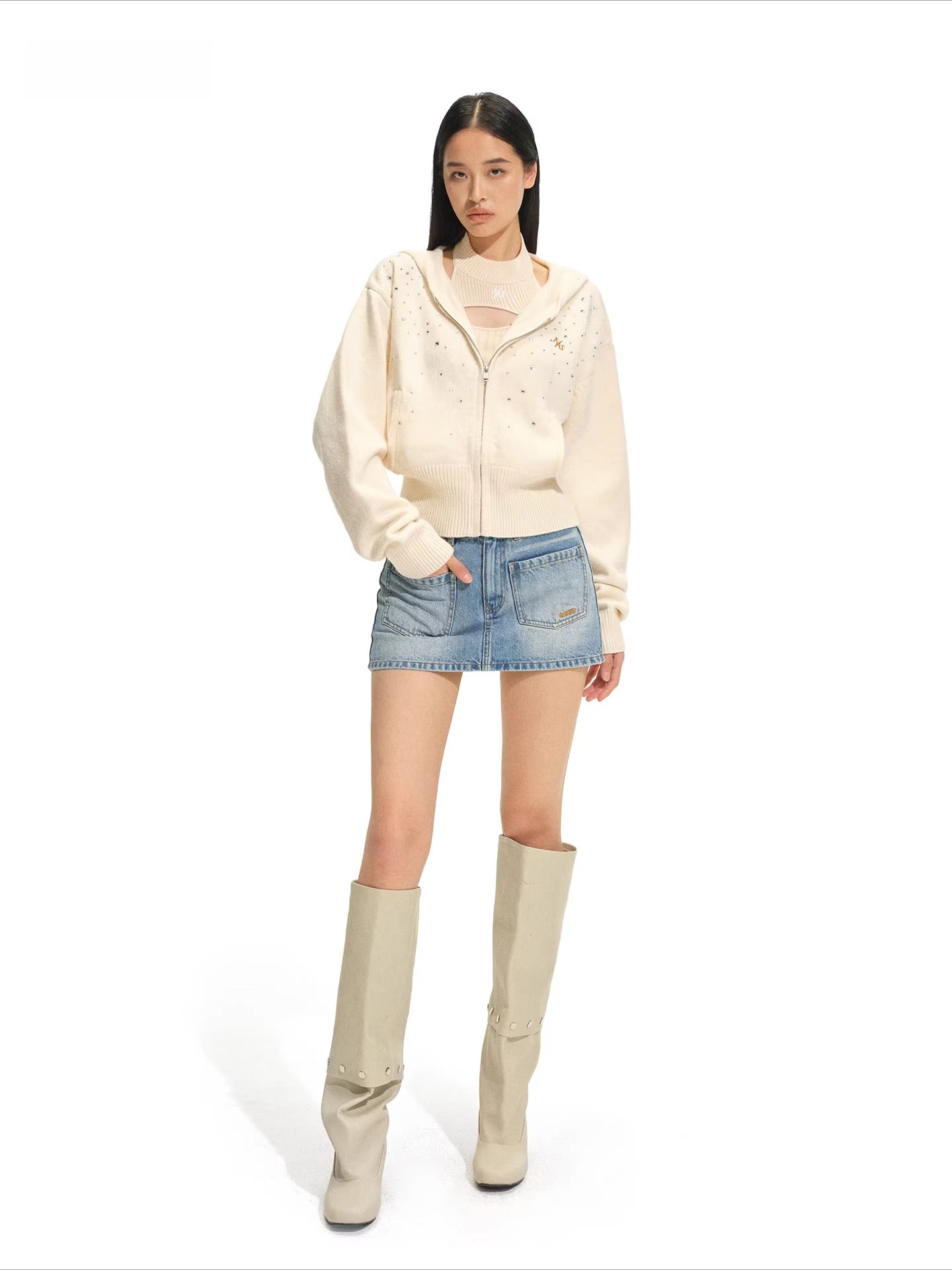 Olympia Halter Neck Fitted Knit Tank Top