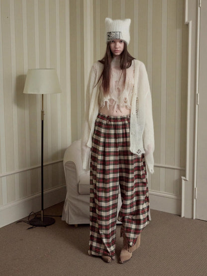 Mohair Star Cutout Slouchy Knit Cardigan