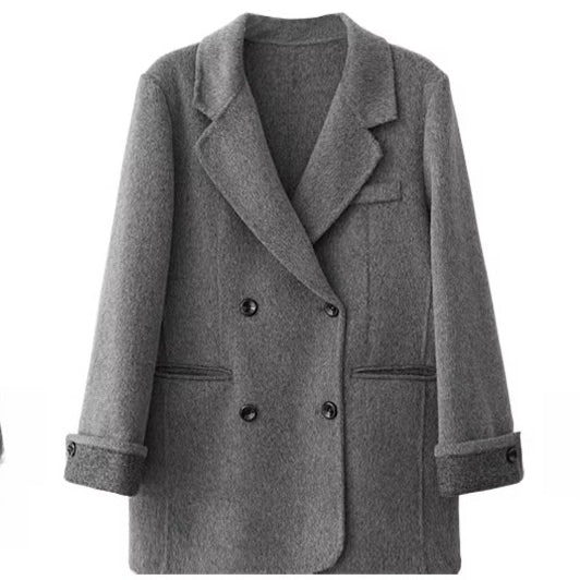 Mid-Length Double-Faced Wool Blazer