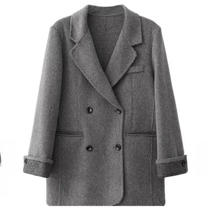 Mid-Length Double-Faced Wool Blazer