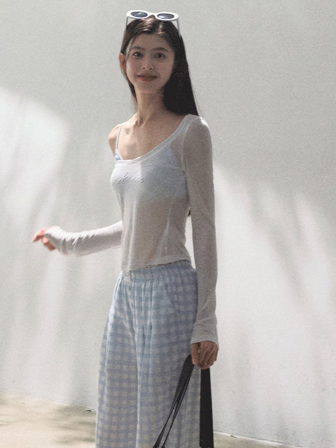 Tencel–Linen Relaxed Wide-Leg Pants