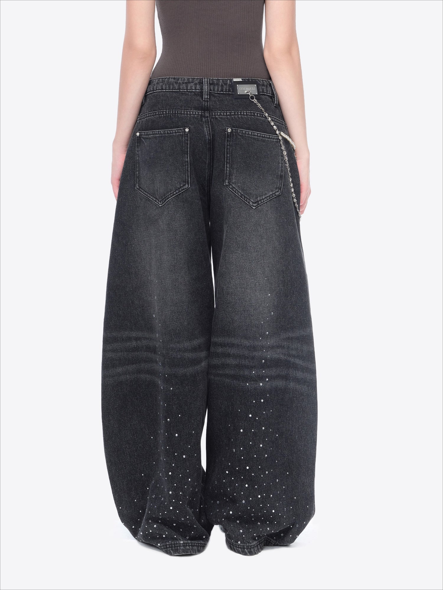 Vintage Curved-Leg Denim Jeans