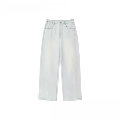 Vintage Washed Straight-Leg Denim Jeans