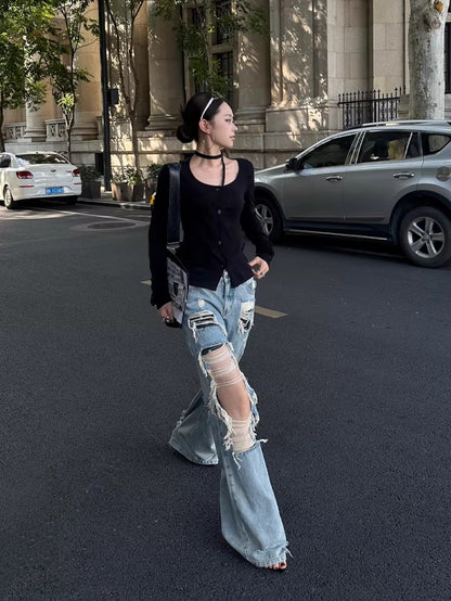 Wool Neck-Wrap Base Layer Cardigan