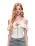 Off-Shoulder Ruffle Corset Rose Top 1Jinn Studio
