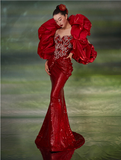 Ruby Radiance Gown