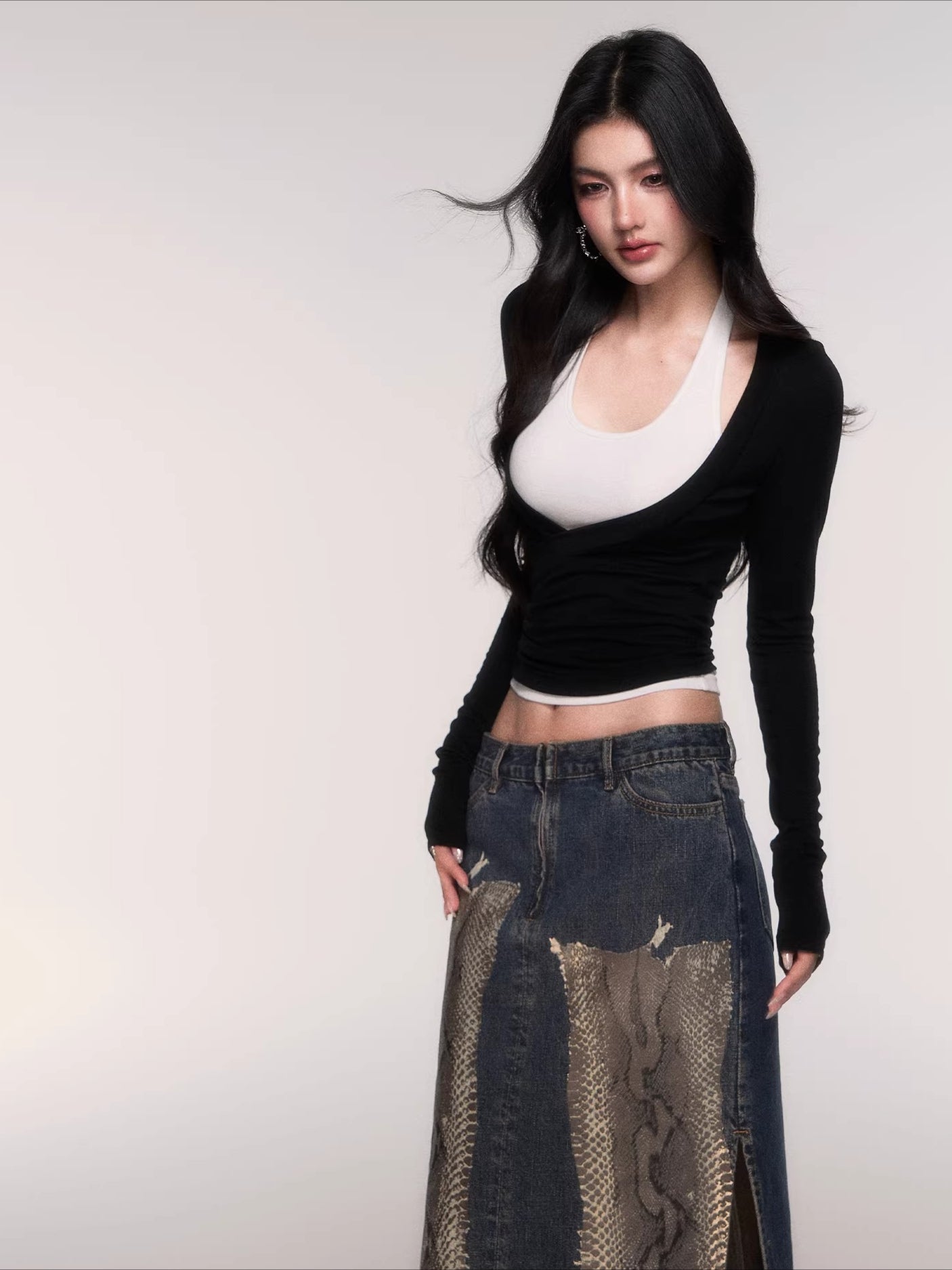 Layered Long-Sleeve Slim-Fit T-Shirt Set