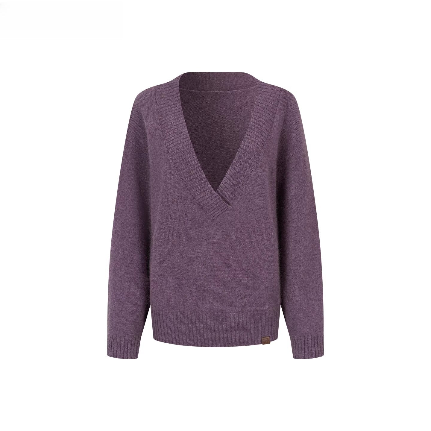 Wool Deep V-Neck Oversized Sweater