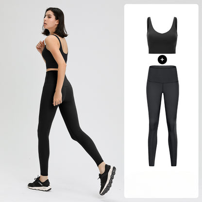 One-piece Tank Top &amp; High-waisted Yoga Capris Set