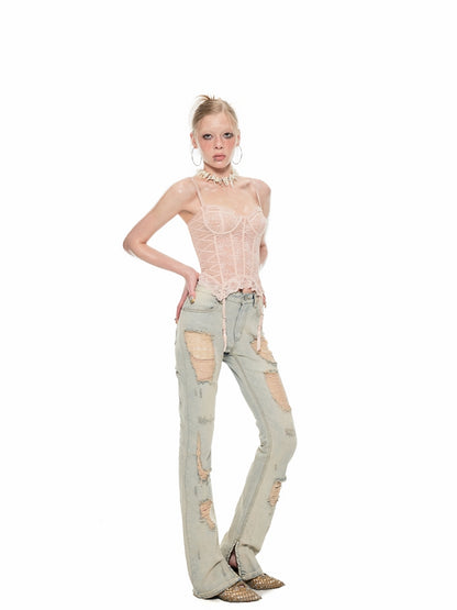 Distressed Flare Jeans