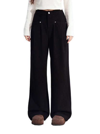 Chenille Fleece-Lined Wide-Leg Pants