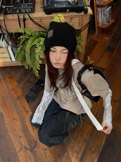 Rolled-Edge Single-Layer Wool Beanie