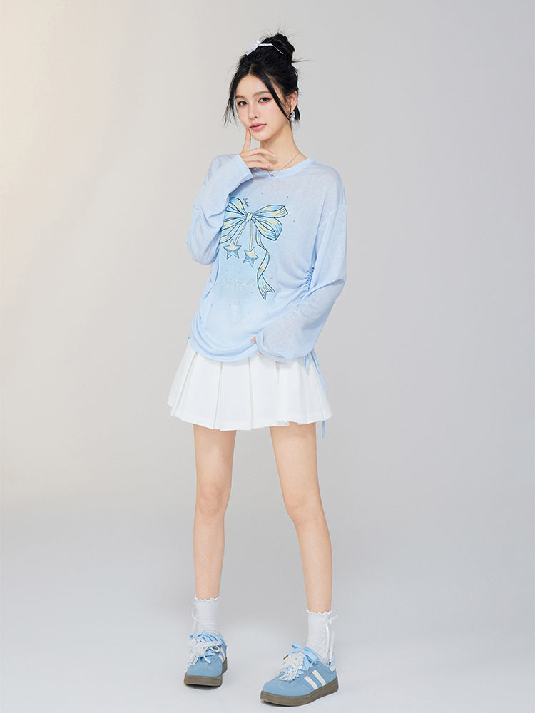 Bow-knot Tencel Sunscreen T-shirt