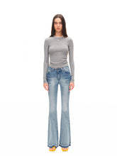 Contrast-trim Regular-shoulder Long-Sleeve T-shirt - CHINASQUAD