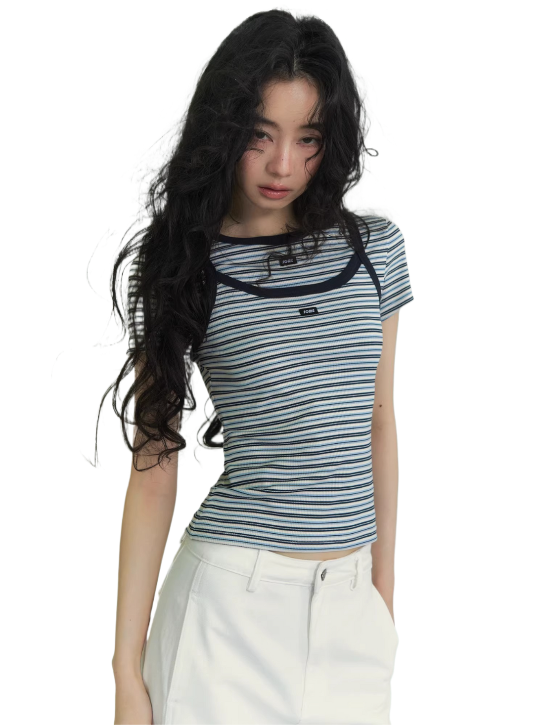 Casual Striped T-Shirt &amp; Camisole Set