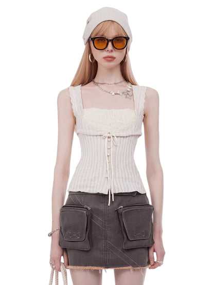 Sweet-Spicy Lace Bow Camisole