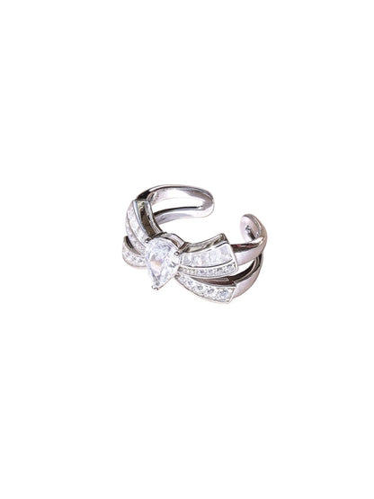 Bow Ring 925 Silver Adjustable Ring