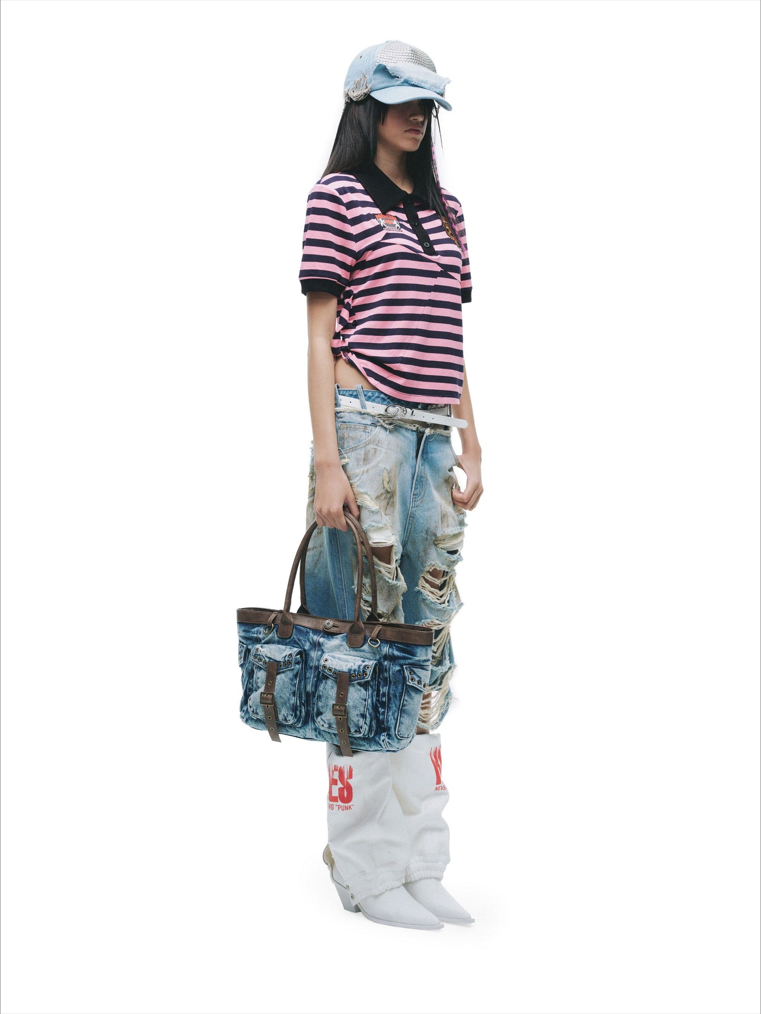 Mud-Dyed Punk Grunge Mid-Length Shorts