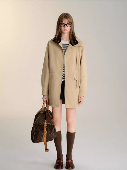 Detachable Butterfly Knot Trench Coat