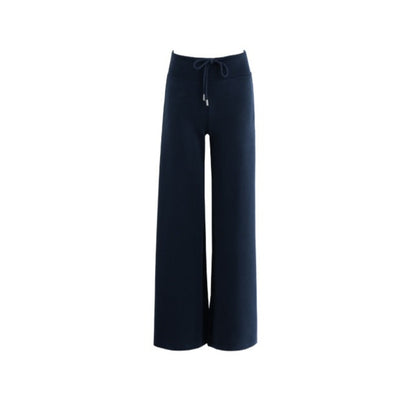 High-Waisted Knit Wide-Leg Trousers