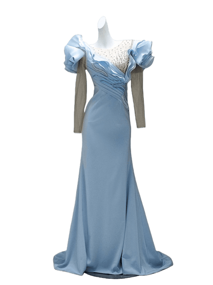 Celestial Meridian Sculpted Couture Gown