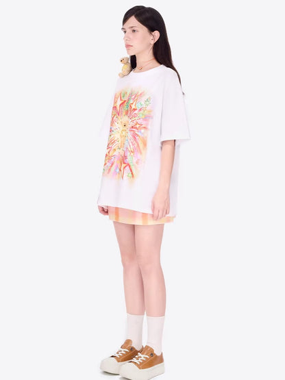 Luminous Heart Graphic Oversized T-Shirt