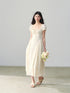 Square-Neck Embroidered Hollow Vacation-style Dress - CHINASQUAD