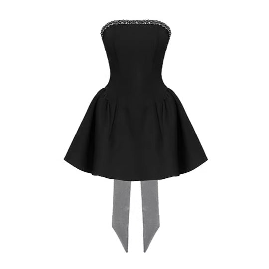 French Heiress Strapless Black Evening Dress