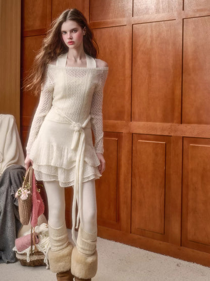 Mohair Wool-Blend Cloud Knit Set