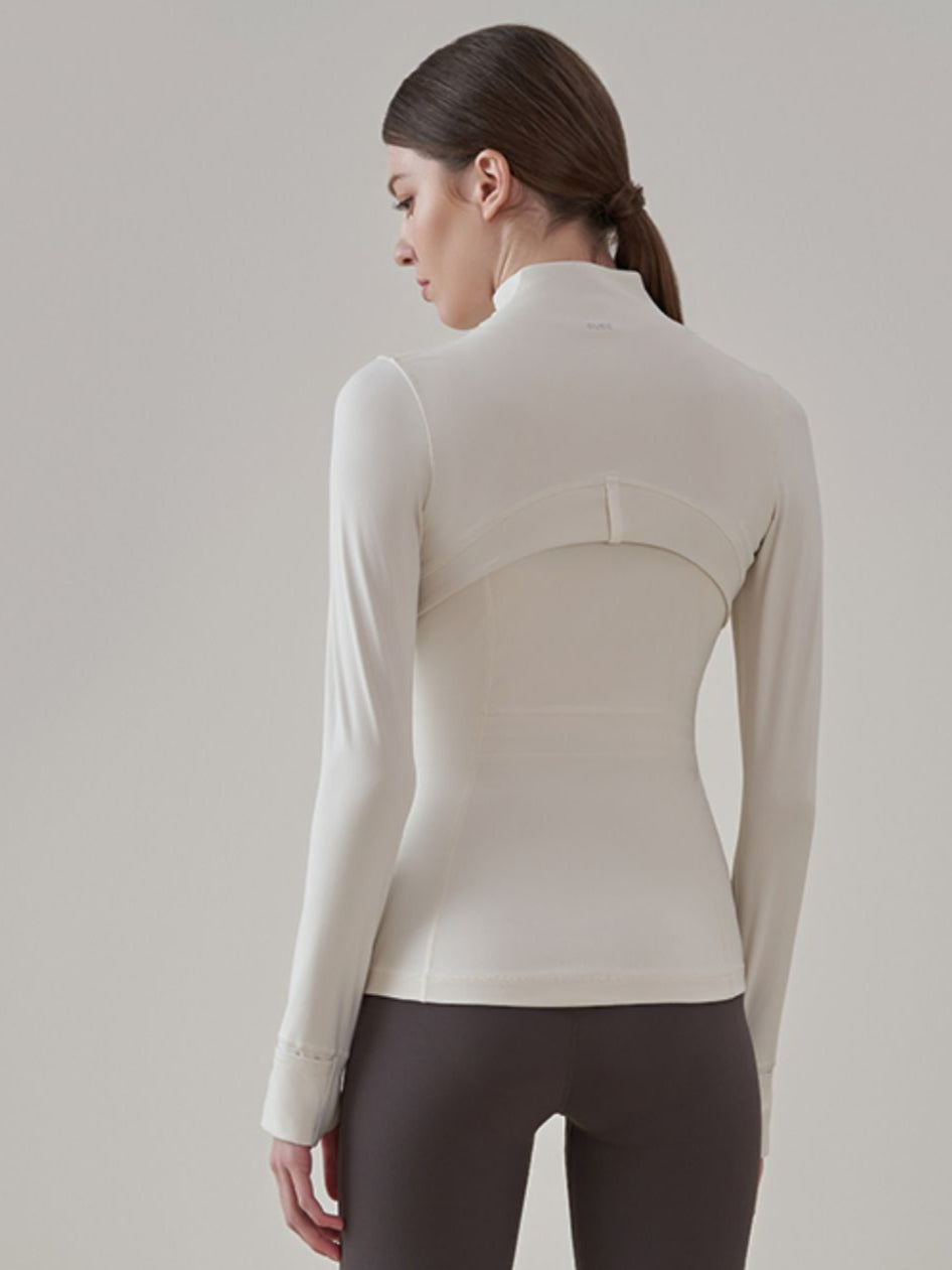 Regular Shoulder High-neck Breathable Long-sleeve Yoga Top