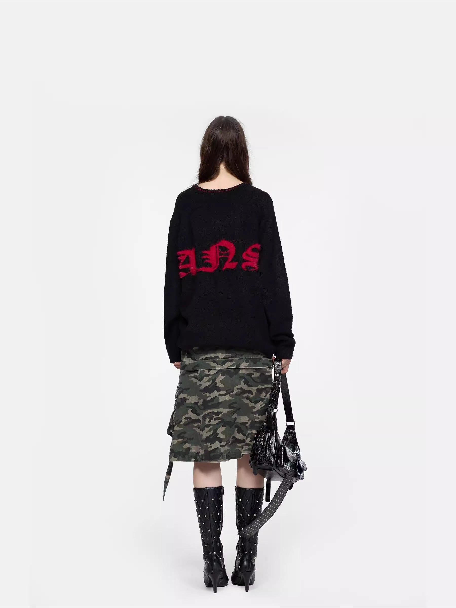 Graphic Oversized Knit Sweater