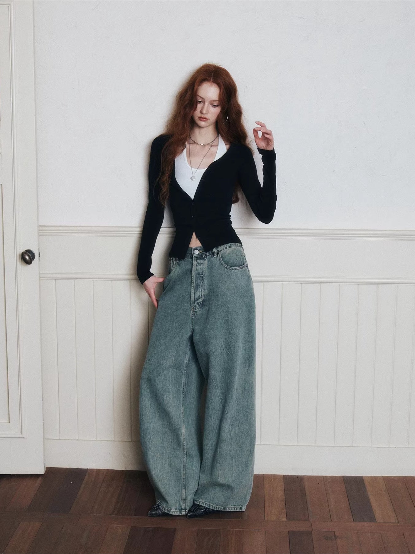 Layered Halter Camisole &amp; Knit Cardigan Set