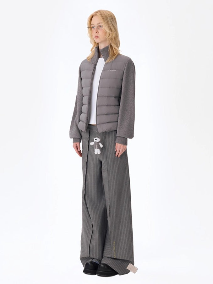 Knit Panel Plush Doll Down Jacket