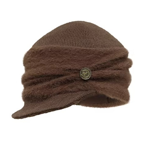 Wool-Blend Ruched Knit Cap