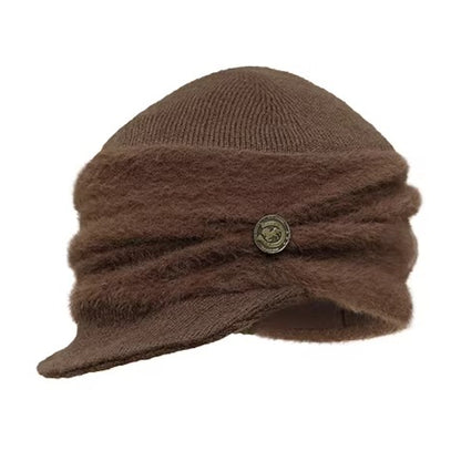 Wool-Blend Ruched Knit Cap