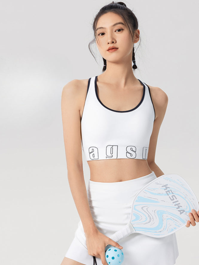 Black&amp;White Seamless  Tennis Sports Bra