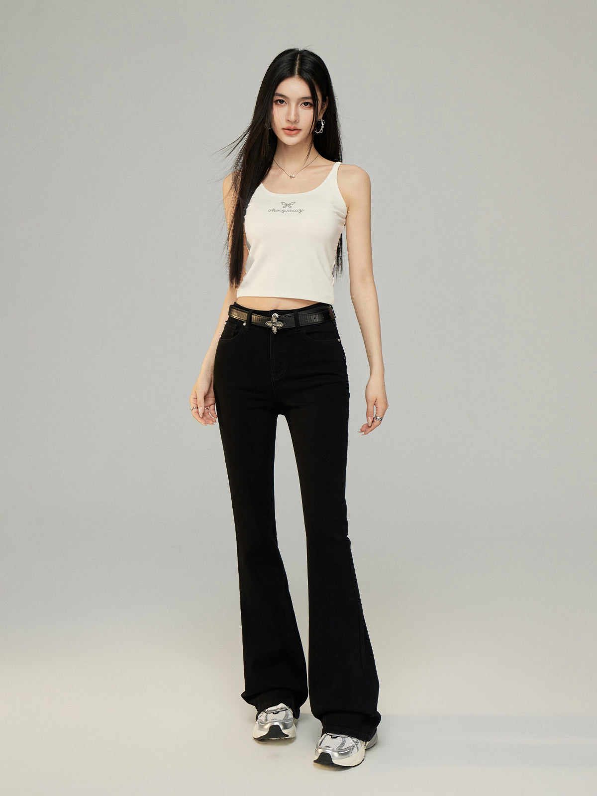 Star High-Waist Flared Jeans