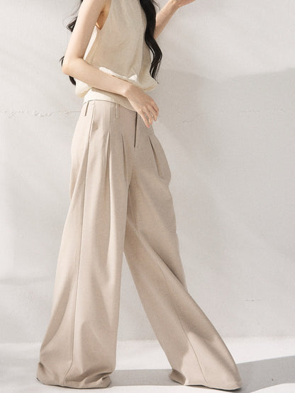 High-Waisted Relaxed Wide-Leg Trousers