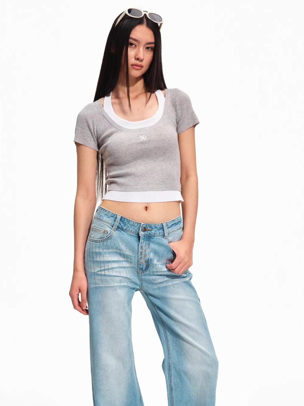 Academy Layered Wool-Blend Halter Tee