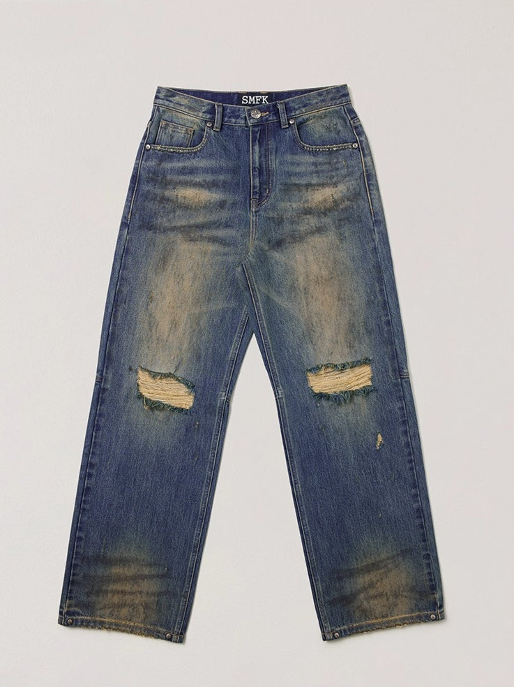 Desert Relic Straight-Leg Distressed Jeans