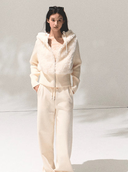 Knit Vest Jacket &amp; Straight-Leg Pants Set