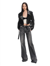 "Djembe Series" 100% Water-stained Lambskin Cropped Jacket - CHINASQUAD